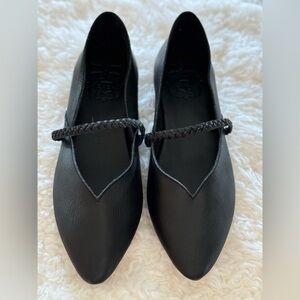 Elf Black Leather Flats Size 10